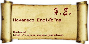 Hovanecz Enciána névjegykártya